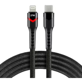 everActive CBB-1CIR USB-C auf Lightning RGB LED Kabel 1m 27W PD Schwarz