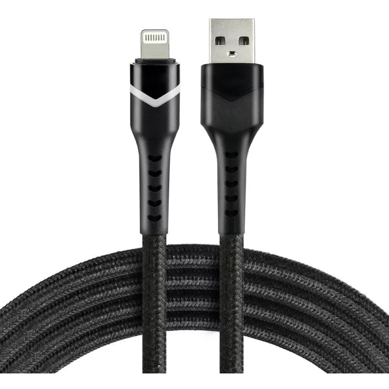 everActive CBB-1IBR USB-A auf Lightning RGB LED geflochtenes Kabel 1m 2.4A Schwarz