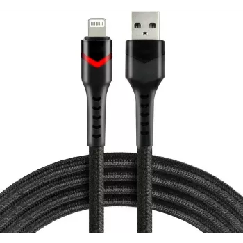 everActive CBB-1IBR USB-A auf Lightning RGB LED geflochtenes Kabel 1m 2.4A Schwarz
