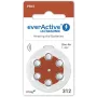 everActive ULTRASONIC 312 Hörgerätebatterien (PR41, Zink-Luft, 1,45V, 170mAh, Quecksilberfrei, 6er-Blister)
