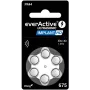 everActive ULTRASONIC IMPLANT HD 675 Zink-Luft-Hörgerätebatterien PR44 (6er-Pack, quecksilberfrei, 1,45 V, 650 mAh)
