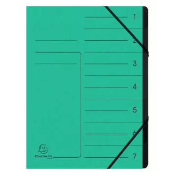Exacompta Expanding File 7 Compartments Green
