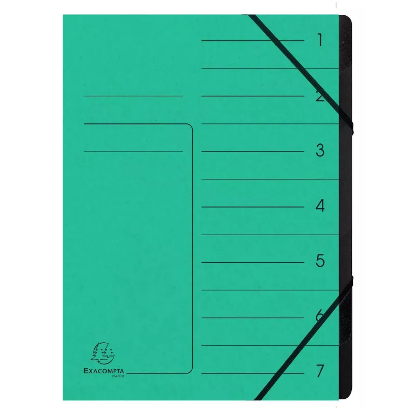 Exacompta Expanding File 7 Compartments Green