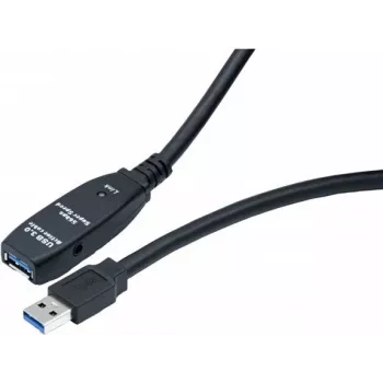 EXERTIS CONNECT Aktives USB 3.0 Verlängerungskabel mit Repeater, USB Typ-A Stecker auf USB Typ-A Buchse, 5,0 m, Schwarz (149254)