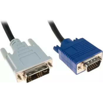 Exertis Connect DVI-A Stecker auf VGA Stecker Adapterkabel, Single Link, 10 m, Schwarz, Rändelschrauben 127731