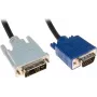 Exertis Connect DVI-A Stecker auf VGA Stecker Adapterkabel, Single Link, 10 m, Schwarz, Rändelschrauben 127731