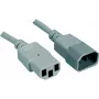 EXERTIS CONNECT IEC C14 auf C13 Stromverlängerungskabel, 1,8 m, Grau, 10 A/250 V, H05VV-F 0,75 mm² 808140