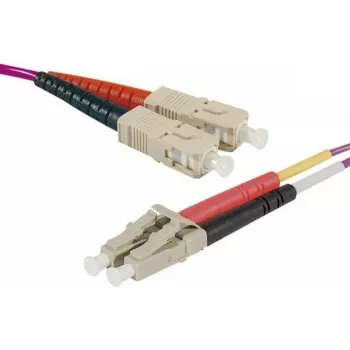 EXERTIS CONNECT LC/UPC auf LC/UPC OM4 Duplex LWL Patchkabel, 1m, LSZH, Erika Violett 392781