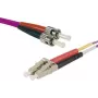 EXERTIS CONNECT OM4 LWL-Patchkabel, LC Duplex auf ST Duplex, 50/125µm, Erika-Violett, 2m 392792