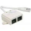 Exertis Connect Telefon-Splitter RJ-45 Stecker auf 2x RJ-45 Buchse, 10 cm, CAT 5e, Elfenbein 252470