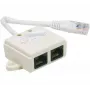 Exertis Connect Telefon-Splitter RJ-45 Stecker auf 2x RJ-45 Buchse, 10 cm, CAT 5e, Elfenbein 252470