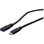 EXERTIS CONNECT USB 3.1 Gen 1 USB-C Verlängerungskabel, Stecker auf Buchse, 2 m, 5 Gbit/s, Schwarz 150341