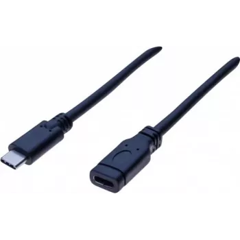 EXERTIS CONNECT USB 3.1 Gen 2 USB-C Verlängerungskabel 1m Stecker auf Buchse 10Gbps 100W PD 4K Video Schwarz 532495
