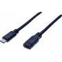 EXERTIS CONNECT USB 3.1 Gen 2 USB-C Verlängerungskabel 1m Stecker auf Buchse 10Gbps 100W PD 4K Video Schwarz 532495