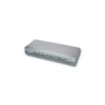 EXSYS EX-1163 4-Port USB 2.0 Hub mit Netzteil, Kunststoff, Schwarz