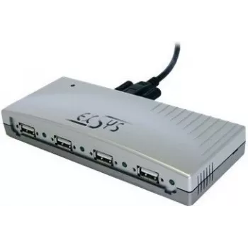 EXSYS EX-1163V 4-Port USB 2.0 Hub mit verschraubbarem Kabel, Kunststoffgehäuse