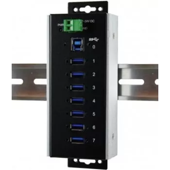 EXSYS EX-1187HMVS-WT 7-Port USB 3.2 Gen 1 Industrie-Metall-Hub