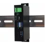 EXSYS EX-1195HMS Industrial 4-Port USB 3.1 Gen 1 Hub mit USB-C, DIN-Schienen-Montage, 9-48V DC