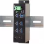EXSYS EX-1197HMS 7-Port USB 3.1 Gen 1 Industrie-DIN-Schienen-Hub mit DC-Stromversorgung