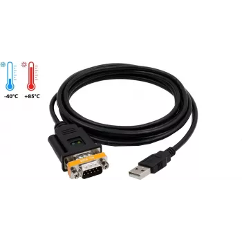 EXSYS EX-1311-2T USB 2.0 auf RS-232 Seriell Adapterkabel mit FTDI Chipsatz, 0,8 m, Schwarz