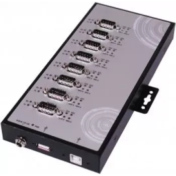 EXSYS EX-1348HMV 8-Port USB 2.0 zu RS-232/422/485 Seriell-Adapter-Hub mit Metallgehäuse und FTDI-Chipsatz