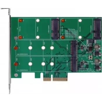 EXSYS EX-3649 Dual M.2 SATA III SSD RAID Controller Karte - PCIe 2.0 x2, ASM1062R, RAID 0/1/JBOD, bootfähig, Hot-Swap, Low-Profile