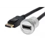 EXSYS EX-49185 Panel-Mount DisplayPort Adapterkabel, 30 cm, Stecker auf Buchse, Metallgehäuse, 4K 60Hz