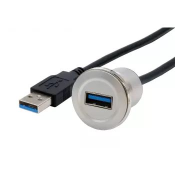 EXSYS EX-49186 USB 3.2 Gen 1 Einbauadapter, USB-A Buchse zu Stecker, 30 cm, Metall