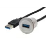 EXSYS EX-49186 USB 3.2 Gen 1 Einbauadapter, USB-A Buchse zu Stecker, 30 cm, Metall