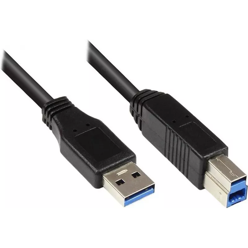 EXSYS EX-K1501 USB 3.2 Gen 1 Kabel, USB-A auf USB-B, 0,25 m, Schwarz