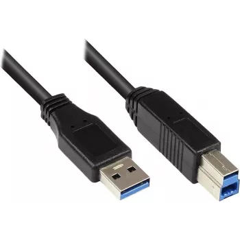 EXSYS EX-K1504 USB 3.2 Gen 1 Kabel, 1,8 m, USB-A auf USB-B, Schwarz