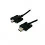 EXSYS EX-K1552V USB 2.0 Kabel, Typ A Stecker zu Typ B Stecker mit Rändelschrauben, 2 m, Schwarz