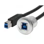 EXSYS Panel-Montage USB-B Buchse auf USB-B Stecker Adapterkabel, USB 3.2 Gen 1, 30 cm, Metallgehäuse EX-49187