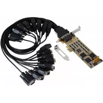 EXSYS PCIe 16-Port RS-232 Serielle Karte mit SystemBase Chipsatz, 921,6 Kbps, 15KV ESD, Low Profile EX-44316-2