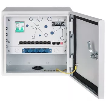 External Camera Distribution Point Expert-PoE/OTD-82GSFP - Managed Industrial PoE+ Switch mit 8 Gigabit PoE-Ports und 2 SFP-Steckplätzen, IP67