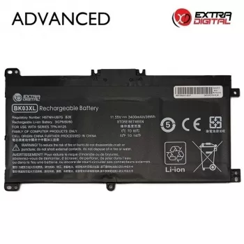 Extra Digital Advanced Laptop Battery für HP BK03XL - 3400mAh, 11.55V, 39.3Wh, 3-Zellen, Schwarz