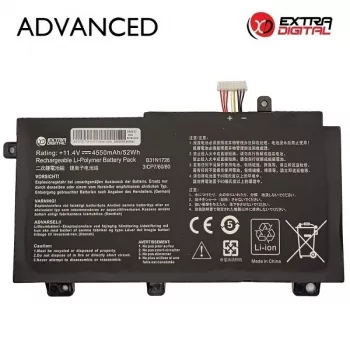 Extra Digital Advanced NB432592 Ersatzakku für ASUS B31N1726 – 4550mAh, 11.52V Li-ion