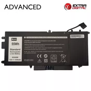 Extra Digital Advanced NB442300 Laptop-Akku für Dell K5XWW - 7270mAh, 7.6V, 4-Zellen Li-Ion