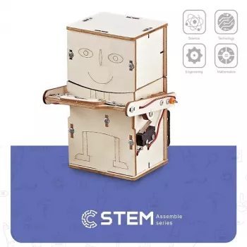 EXTRA DIGITAL Holzbausatz Roboter-Sparschwein, Lernmodell