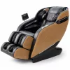 EXTRALINK 3D Zero Gravity Massagesessel mit Holzdekor-Akzenten, Schwarz/Braun
