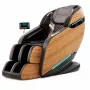EXTRALINK 3D Zero Gravity Massagesessel mit Holzdekor-Akzenten, Schwarz/Braun