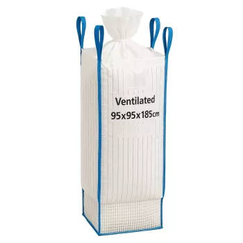 EXTRALINK Big Bag 95x95x185cm 1200kg mit Auslaufstutzen | Belüfteter FIBC