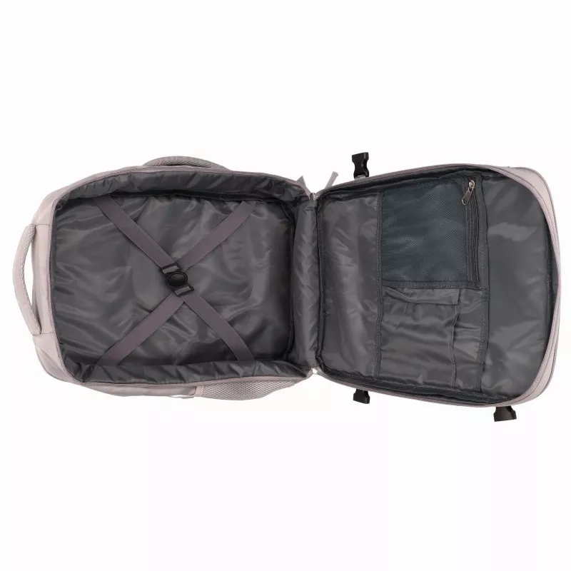EXTRALINK Black Forest KM03 Kabinenrucksack 45x20x30 cm mit 2 Kulturbeuteln – Grau