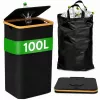 EXTRALINK Black Forest Pfandflaschen-Sammelkorb, faltbar, 100L, Schwarz