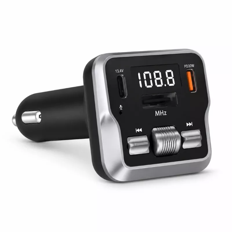 EXTRALINK Bluetooth FM-Transmitter mit 2 USB-Ladeanschlüssen und MicroSD-Kartenslot