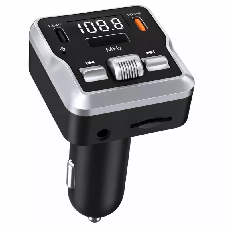 EXTRALINK Bluetooth FM-Transmitter mit 2 USB-Ladeanschlüssen und MicroSD-Kartenslot