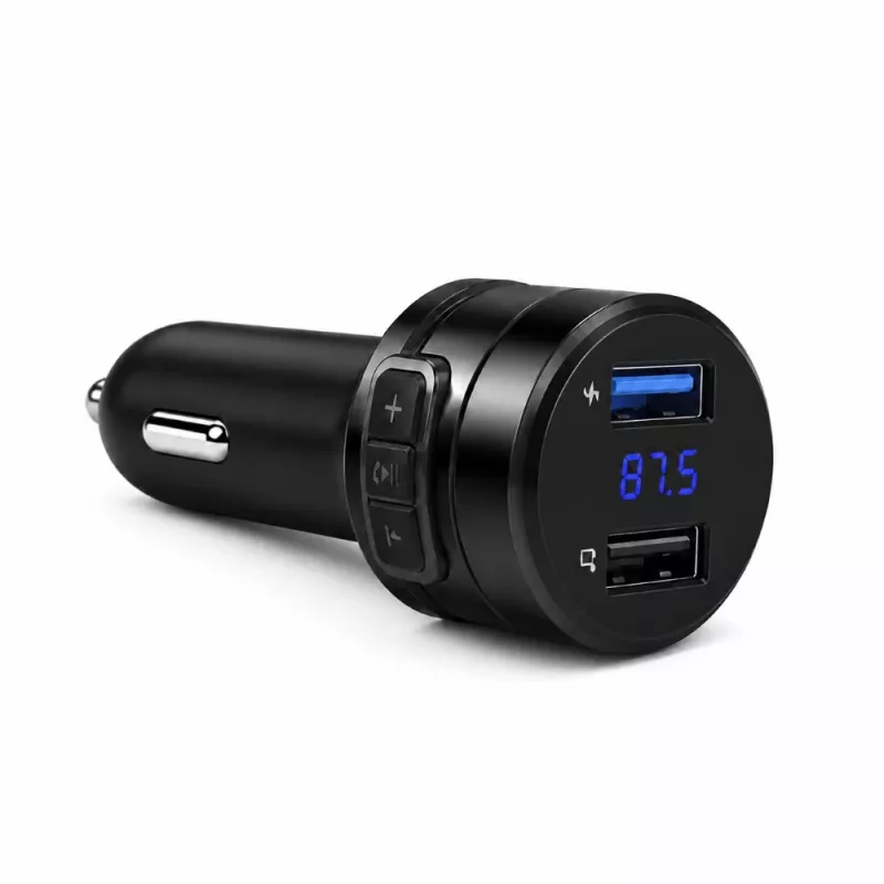 EXTRALINK Bluetooth FM Transmitter mit 2x USB-Ladegerät, Freisprecheinrichtung, Schwarz