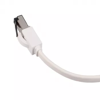 EXTRALINK CAT.8 U/FTP 20m 40G Flachkabel, geschirmt, Patchkabel, Kupfer, Weiß