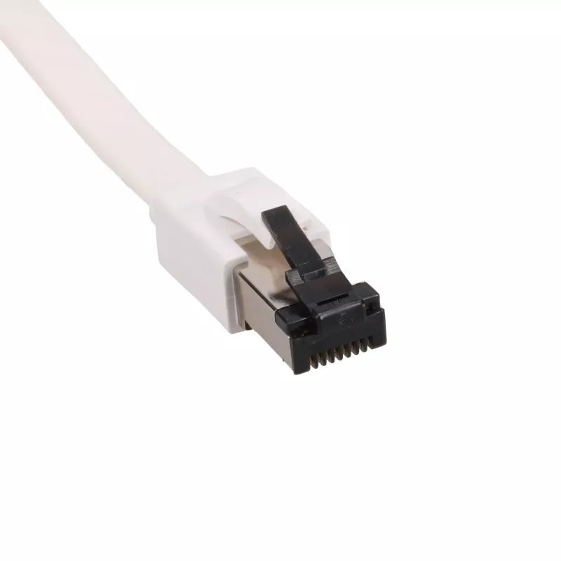 EXTRALINK Cat.8 U/FTP Flachkabel Ethernet Patchkabel 1m 40G Weiß