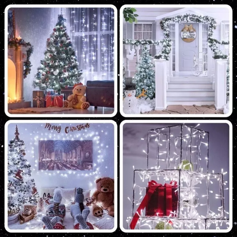 EXTRALINK Weihnachtsbeleuchtung 300 LED Außen Innen Kaltweiß 21,7m